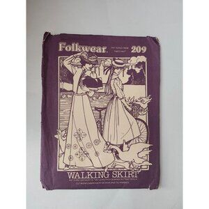 Folkwear 209 Walking Skirt Sewing Pattern Women Sizes S M L Victorian Style